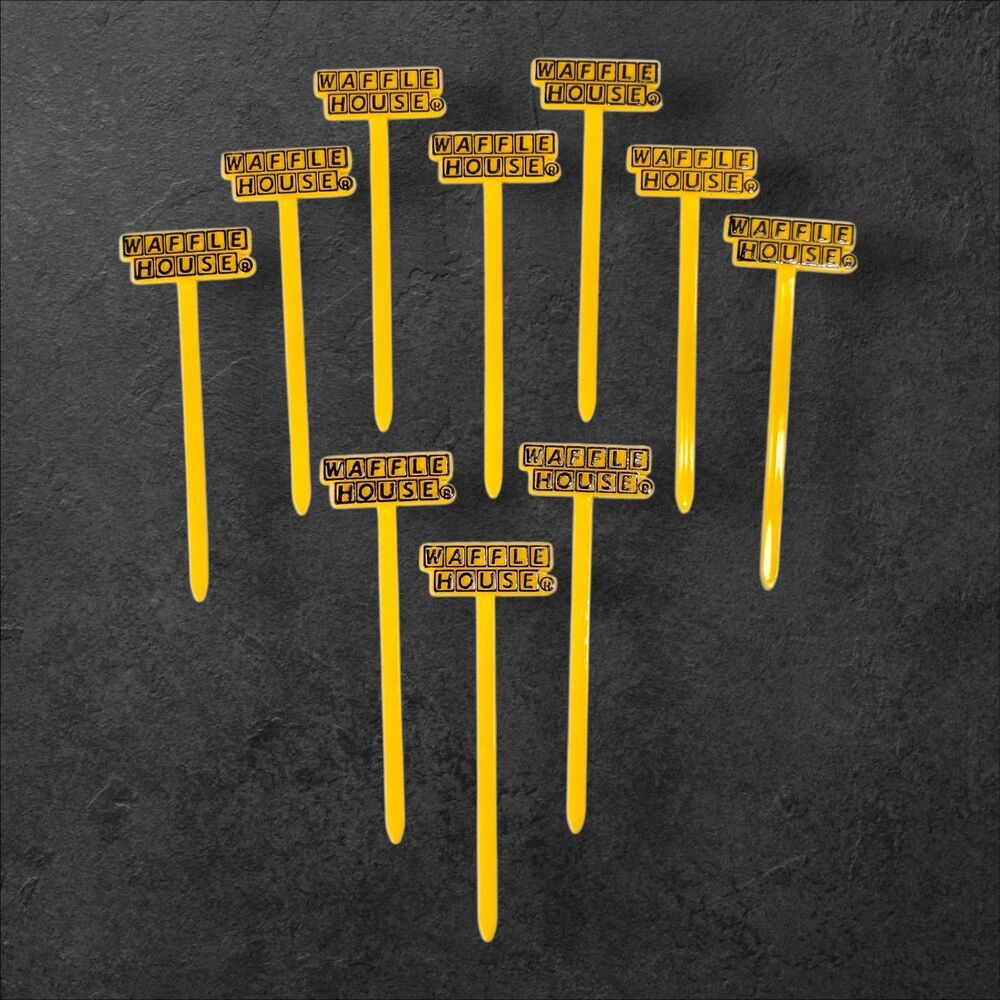 Waffle House Pie Picks Set of 10 Yellow Plastic Food Picks Official Brand New